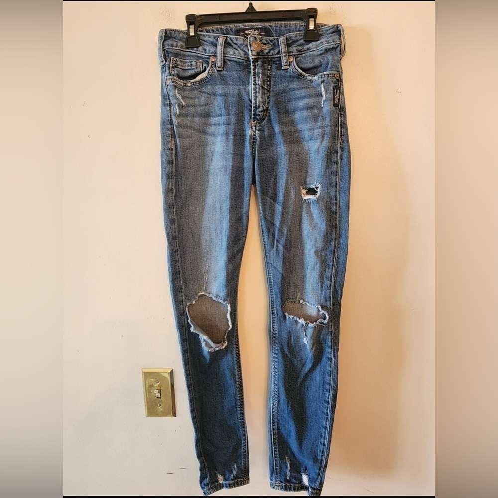Silver Jeans Mazy Skinny Leg Stretch Distressed Women's Size 26x29